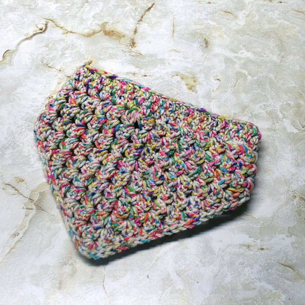 HAND CRAFTED Dog Bandana Crochet Granny Square Retro Party Colorful - Picture 2 of 11
